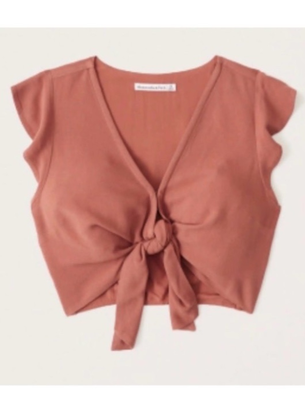 Abercrombie & fitch terracotta tie front blouse XL